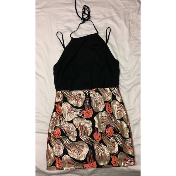 Sequin Dress Black & Multicolor (worn once) - Picture 2 of 4